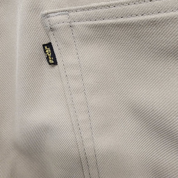 Vintage‎ Levis 517 Khaki Polyester Bootcut Pants 40x30 Black Gold Tab Rockabilly - Picture 9 of 10